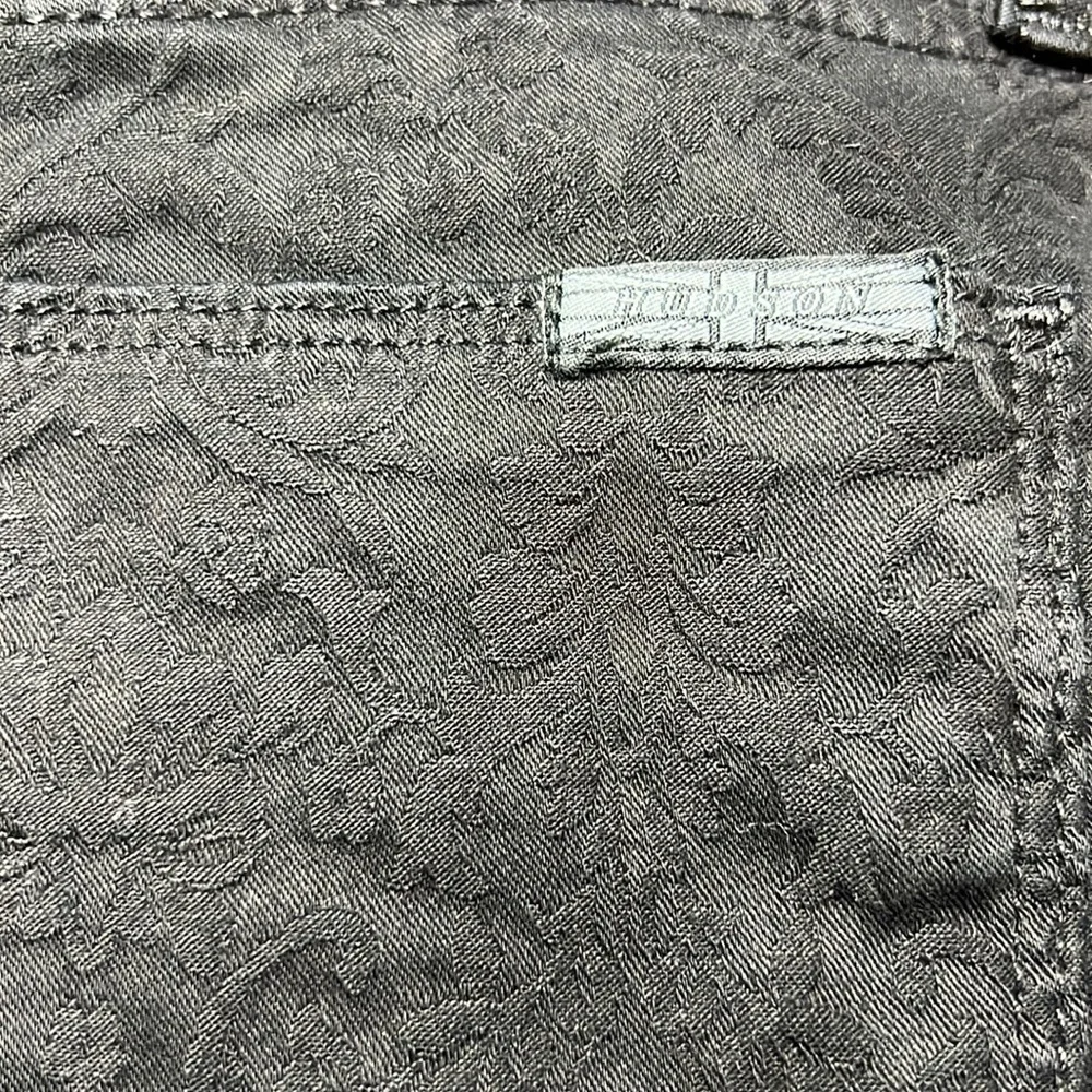 Hudson Nico Super Skinny Mid Rise Jeans in Textured Black